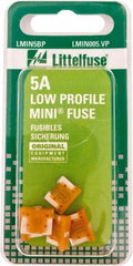 Littelfuse - 5 Amp, Automotive Fuse - 0.429" Long, Orange, Littlefuse LMIN005 - Best Tool & Supply