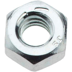 Value Collection - 1/4-20 UNC Steel Right Hand Hex Nut - 7/16" Across Flats, 7/32" High, Zinc-Plated Finish - Best Tool & Supply