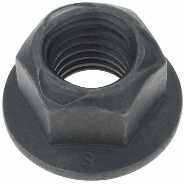 Made in USA - 5/8-11 UNC Grade G Hex Flange Lock Nut with Distorted Thread - Uncoated - Best Tool & Supply