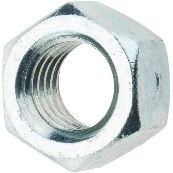 Value Collection - 5/8-11 UNC Grade 2 Two Way Lock Nut with Distorted Thread - 15/16" Width Across Flats, 35/64" High, Zinc-Plated Finish - Best Tool & Supply