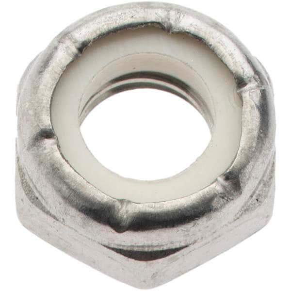 Value Collection - 5/16-18 UNC 18-8 Hex Lock Nut with Nylon Insert - 1/2" Width Across Flats, 1/4" High, Uncoated - Best Tool & Supply