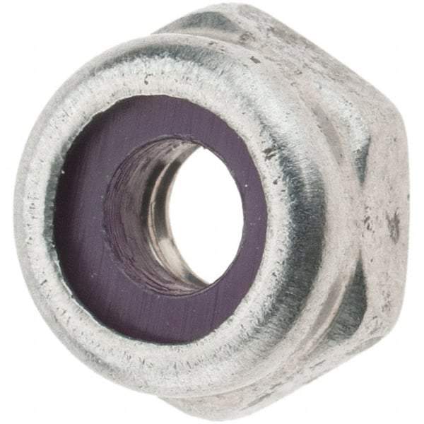 Value Collection - #8-32 UNC 18-8 Hex Lock Nut with Nylon Insert - 11/32" Width Across Flats, 3/16" High, Uncoated - Best Tool & Supply