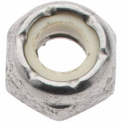 Value Collection - 1/4-20 UNC 18-8 Hex Lock Nut with Nylon Insert - 7/16" Width Across Flats, 13/64" High, Uncoated - Best Tool & Supply