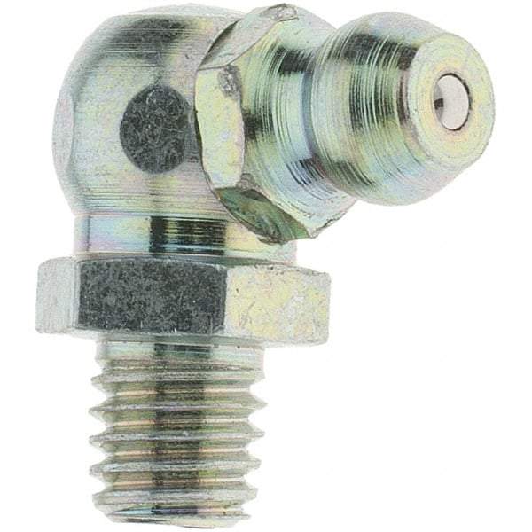 Value Collection - 90° Head Angle, M6x1 Taper Thread Grease Fitting - Zinc Plated Finish - Best Tool & Supply