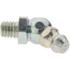 Value Collection - 45° Head Angle, M6x1 Taper Thread Grease Fitting - Zinc Plated Finish - Best Tool & Supply