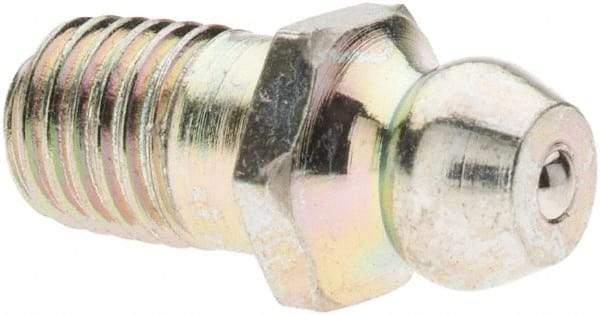 Value Collection - Straight Head Angle, 1/4-28 Taper Thread Grease Fitting - Zinc Plated Finish - Best Tool & Supply