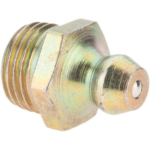 Value Collection - Straight Head Angle, 1/8-27 Standard Grease Fitting - Zinc Plated Finish - Best Tool & Supply