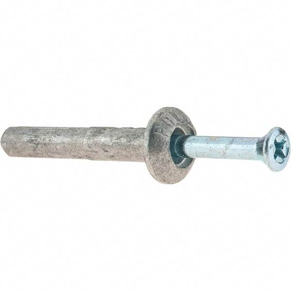 Powers Fasteners - 1/4" Diam, 1/4" Drill, 1-1/2" OAL, Hammer Drive Concrete Anchor - Zamac Alloy, Zinc-Plated Finish, Mushroom Head - Best Tool & Supply