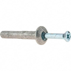 Powers Fasteners - 1/4" Diam, 1/4" Drill, 1-1/2" OAL, Hammer Drive Concrete Anchor - Zamac Alloy, Zinc-Plated Finish, Mushroom Head - Best Tool & Supply