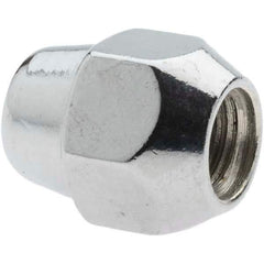 Value Collection - M12-1.5 Chrome Finish Acorn Wheel Nut - 21mm Hex, 27mm Overall Length, 60° Seat Angle - Best Tool & Supply