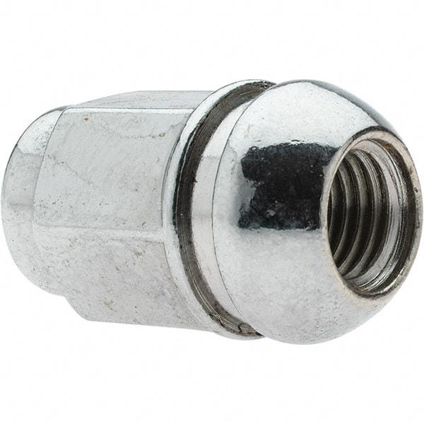 Value Collection - M12-1.5 Chrome Finish Capped Wheel Nut - 19mm Hex, 35mm Overall Length - Best Tool & Supply