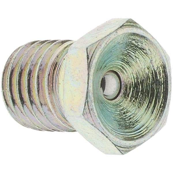 Value Collection - Straight Head Angle, 1/4-28 Drive-In Grease Fitting - Zinc Plated Finish - Best Tool & Supply