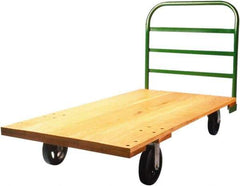 Fairbanks - 1,600 Lb Capacity Hardwood/Steel Platform Truck - Hardwood Deck, 30" OAW, 60" Platform Length, Mold On Rubber Casters - Best Tool & Supply