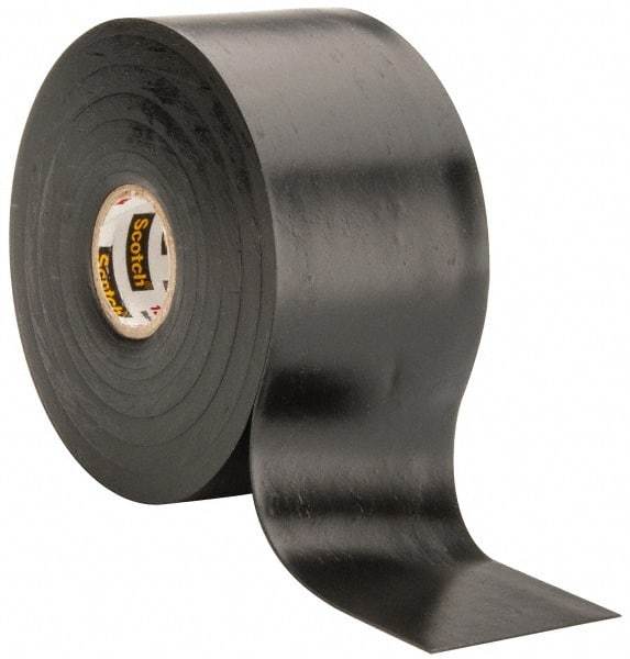 3M - 2" x 30', Black Rubber Electrical Tape - Series 130C, 30 mil Thick, 750 V/mil Dielectric Strength, 7.5 Lb./Inch Tensile Strength - Best Tool & Supply