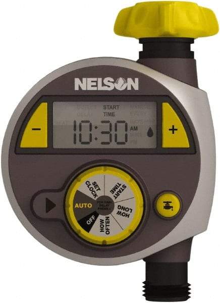 Nelson - Electronic Lawn Sprinkler Timer - 2 Watering Modes, 1 Outlet, 3/4-18 National Hose Thread - Best Tool & Supply