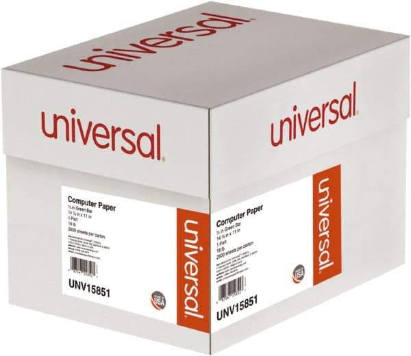 UNIVERSAL - 14-7/8" x 11" White & Green Computer Paper - Use with Tractor-Feed Printers - Best Tool & Supply