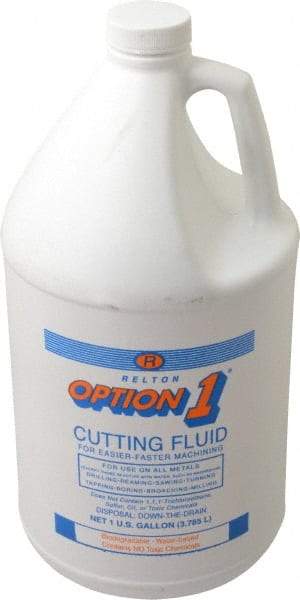 Relton - Option1, 1 Gal Bottle Cutting Fluid - Water Soluble, For Cleaning, Machining - Best Tool & Supply