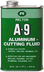 Relton - A-9, 1 Pt Bottle Cutting Fluid - Semisynthetic, For Broaching, Drilling, Milling, Reaming, Sawing, Tapping, Threading - Best Tool & Supply