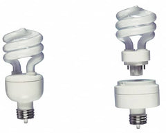 Fluorescent Commercial & Industrial Lamp: 9 Watts, T2, Medium Screw Base 2,700 ° K Color Temp, 580 Lumens, 82 CRI, 10,000 hr Avg Life