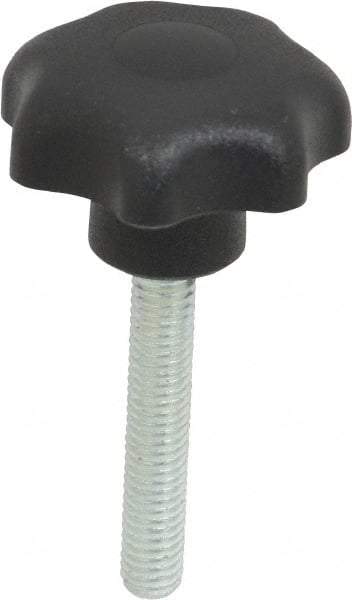 Gibraltar - 32mm Head Diam, 7 Point Lobed Knob - M6x1 Stem, Thermoplastic - Best Tool & Supply