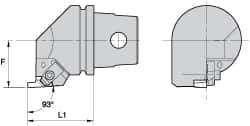 Kennametal - Insert Style NG 3L, 40mm Head Length, Left Hand Cut, Internal Modular Threading Cutting Unit Head - System Size KM32, 22mm Center to Cutting Edge, Series Top Notch - Best Tool & Supply