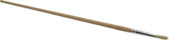 PRO-SOURCE - #3 Pig/Boar Artist's Paint Brush - 3/16" Wide, 7/8" Bristle Length, 9-1/2" Wood Handle - Best Tool & Supply