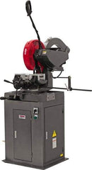 Jet - 2 Cutting Speeds, 14" Blade Diam, Cold Saw - 1,750 & 3,500 RPM Blade Speed, Floor Machine, 3 Phase, Compatible with Non-Ferrous Material - Best Tool & Supply