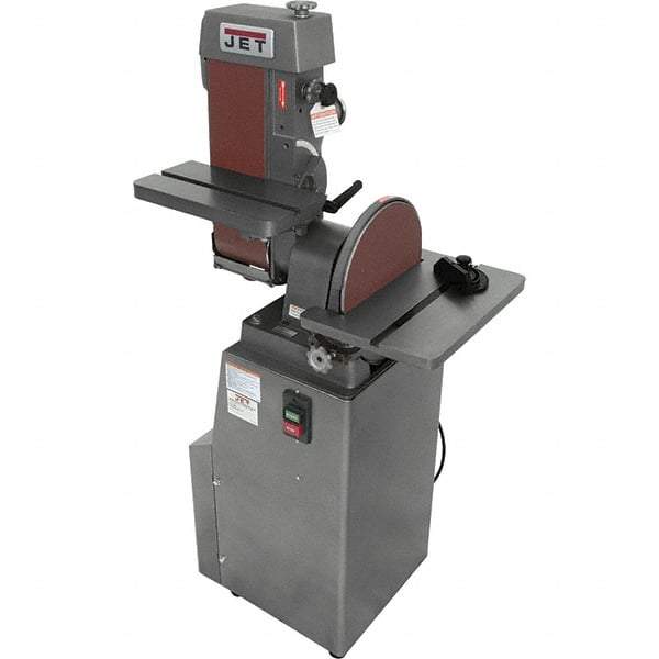 Jet - 48 Inch Long x 6 Inch Wide Belt, 12 Inch Diameter, Horizontal and Vertical Combination Sanding Machine - 2,850 Ft./min Belt Speed, 1-1/2 HP, Single Phase - Best Tool & Supply