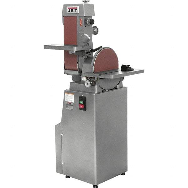 Jet - 48 Inch Long x 6 Inch Wide Belt, 12 Inch Diameter, Horizontal and Vertical Combination Sanding Machine - 2,850 Ft./min Belt Speed, 1-1/2 HP, Three Phase - Best Tool & Supply