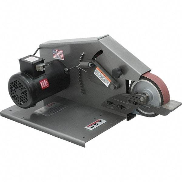 Jet - 72 Inch Long x 2 Inch Wide Belt Grinder - 1 hp, 115/230 Volts, 1750 RPM Disc Speed, Horizontal Belt, 4,600 Ft. per Min Belt Speed - Best Tool & Supply