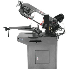 Jet - 8-3/4 x 7" Max Capacity, Manual Geared Head Horizontal Bandsaw - 157 to 314 SFPM Blade Speed, 230 Volts, 45 & 60°, 1.5 hp, 3 Phase - Best Tool & Supply