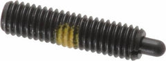 Vlier - 10-32, 3/4" Thread Length, 1/8" Plunger Projection, Steel Threaded Spring Plunger - 0.091 - 0.092" Max Plunger Diam, 3/4" Plunger Length, 2.9 Lb Init End Force, 11.1 Lb Final End Force - Best Tool & Supply