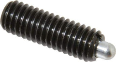 Vlier - 3/8-16, 1-1/8" Thread Length, 3/16" Plunger Projection, Steel Threaded Spring Plunger - 0.186 - 3/16" Max Plunger Diam, 1-1/8" Plunger Length, 2.8 Lb Init End Force, 7.2 Lb Final End Force - Best Tool & Supply