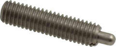 Vlier - 10-32, 3/4" Thread Length, 1/8" Plunger Projection, Stainless Steel Threaded Spring Plunger - 0.091 - 0.092" Max Plunger Diam, 3/4" Plunger Length, 2.9 Lb Init End Force, 11.1 Lb Final End Force - Best Tool & Supply