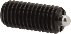 Vlier - M10 x 1.5, 0.866" Thread Length, 0.118" Plunger Projection, Steel Threaded Spring Plunger - 0.157" Max Plunger Diam, 0.866" Plunger Length, 2.02 Lb Init End Force, 7.87 Lb Final End Force - Best Tool & Supply