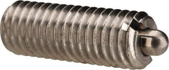 Vlier - M8 x 1.25, 0.866" Thread Length, 0.118" Plunger Projection, Stainless Steel Threaded Spring Plunger - 0.138" Max Plunger Diam, 0.866" Plunger Length, 5.62 Lb Init End Force, 15.74 Lb Final End Force - Best Tool & Supply