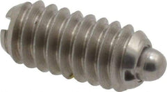 Vlier - 1/4-20, 17/32" Thread Length, 0.078" Plunger Projection, Stainless Steel Threaded Spring Plunger - 0.119" Max Plunger Diam, 0.531" Plunger Length, 3 Lb Init End Force, 10.5 Lb Final End Force - Best Tool & Supply