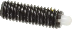 Vlier - 3/8-16, 1-1/8" Thread Length, 3/16" Plunger Projection, Steel Threaded Spring Plunger - 0.185 - 3/16" Max Plunger Diam, 1-1/8" Plunger Length, 2.8 Lb Init End Force, 7.2 Lb Final End Force - Best Tool & Supply