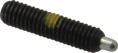 Vlier - 10-32, 3/4" Thread Length, 1/8" Plunger Projection, Steel Threaded Spring Plunger - 0.091 - 0.092" Max Plunger Diam, 3/4" Plunger Length, 1.3 Lb Init End Force, 2.7 Lb Final End Force, 0.063" Hex - Best Tool & Supply