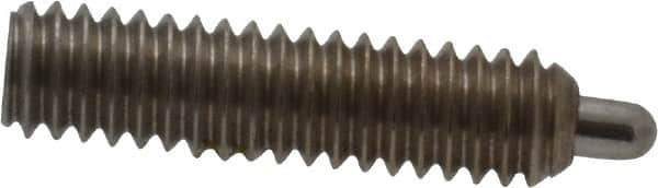 Vlier - 8-32, 5/8" Thread Length, 3/32" Plunger Projection, Stainless Steel Threaded Spring Plunger - 0.069 - 0.07" Max Plunger Diam, 5/8" Plunger Length, 0.7 Lb Init End Force, 2.3 Lb Final End Force, 0.063" Hex - Best Tool & Supply