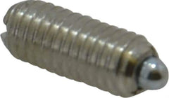 Vlier - 10-32, 0.468" Thread Length, 0.065" Plunger Projection, Steel Threaded Spring Plunger - 0.093" Max Plunger Diam, 0.468" Plunger Length, 0.75 Lb Init End Force, 2.5 Lb Final End Force - Best Tool & Supply