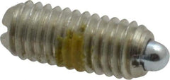 Vlier - 10-32, 0.468" Thread Length, 0.065" Plunger Projection, Steel Threaded Spring Plunger - 0.093" Max Plunger Diam, 0.468" Plunger Length, 0.75 Lb Init End Force, 2.5 Lb Final End Force - Best Tool & Supply