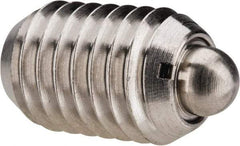 Vlier - 1/2-13, 3/4" Thread Length, 0.151" Plunger Projection, Stainless Steel Threaded Spring Plunger - 1/4" Max Plunger Diam, 0.75" Plunger Length, 1.75 Lb Init End Force, 5.5 Lb Final End Force - Best Tool & Supply