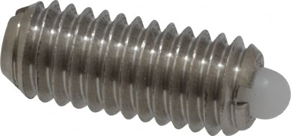 Vlier - 10-32, 0.468" Thread Length, 0.065" Plunger Projection, Stainless Steel Threaded Spring Plunger - Best Tool & Supply