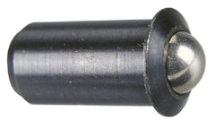 Gibraltar - 0.0786" Body Length x 3/8" Body Diam, 5 Lb Init to 14 Lb Final End Force, Stainless Steel Press Fit Ball Plunger - 5/16" Ball Diam, 0.11" Max Ball Reach, 0.078" Flange Thickness - Best Tool & Supply