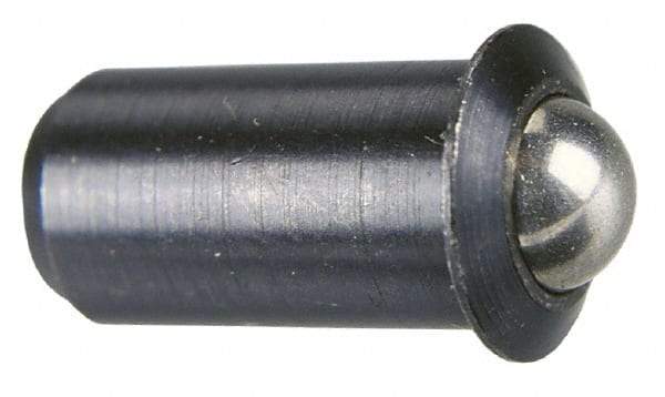 Gibraltar - 1.1" Body Length x 1/2" Body Diam, 8 Lb Init to 18 Lb Final End Force, Stainless Steel Press Fit Ball Plunger - 7/16" Ball Diam, 0.161" Max Ball Reach, 0.11" Flange Thickness - Best Tool & Supply