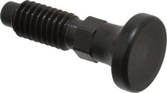 Vlier - 3/8-16, 1/4" Max Plunger Diam, 0.25 Lb Init to 2 Lb Final End Force, Knob Handle Plunger - Delrin Knob, 0.94" Body Length, 3/4" Length Under Head/Shoulder, 0.18" Plunger Projection - Best Tool & Supply