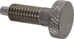 Vlier - 3/8-16, 3/4" Thread Length, 0.185 to 0.186" Max Plunger Diam, 0.5 Lb Init to 3 Lb Final End Force, Locking Knob Handle Plunger - Knurled Knob, 0.97" Length Under Head/Shoulder, 0.22" Plunger Projection - Best Tool & Supply