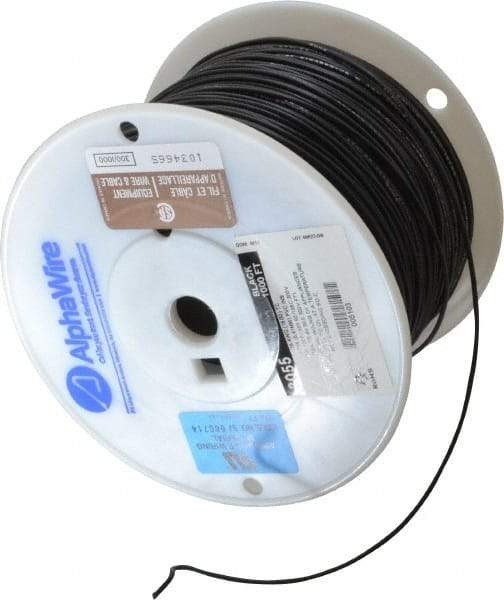 Alpha Wire - 18 AWG, 16 Strand, 305 m OAL, Tinned Copper Hook Up Wire - Black PVC Jacket, 0.079" Diam - Best Tool & Supply