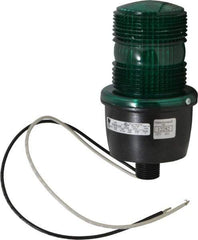 Federal Signal Corp - 120 VAC, 4X NEMA Rated, Strobe Tube, Green, Low Profile Mini Strobe Light - 65 to 95 Flashes per min, 1/2 Inch Pipe, 3-1/8 Inch Diameter, 5.8 Inch High, IP66 Ingress Rating, Pipe Mount - Best Tool & Supply